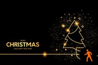Animated Elegant Christmas Tree With Golden Sparkle Stationery, Backgrounds