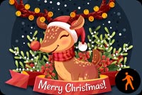 Animated Cute Reindeer Stationery, Backgrounds