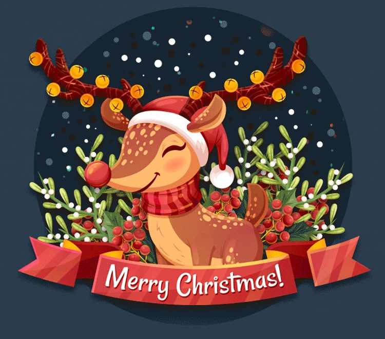 Animated Cute Reindeer Stationery | ID#: 23343 