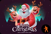 Animated Funny Santa & Reindeers Stationery, Backgrounds