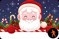 Animated Santa Holding Banner Stationery, Backgrounds