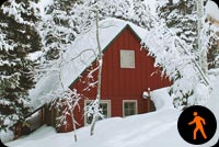 Animated: Snow Covered Wooden House Stationery, Backgrounds