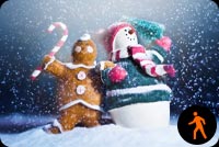 Animated: Winter Snowman & Gingerbread Stationery, Backgrounds