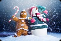 Winter Snowman & Gingerbread Stationery, Backgrounds