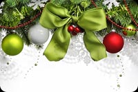 Christmas Decoration Green Bow Stationery, Backgrounds