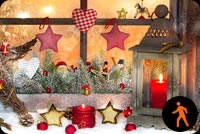 Animated: Christmas Decoration, Hearts, Stars & Candles Stationery, Backgrounds