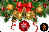 Animated: Christmas Bow, Bells & Ornaments Stationery, Backgrounds