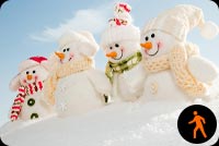 Animated: Winter Snowmen, Blue Sky Stationery, Backgrounds