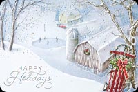 Holiday Country Sledding Stationery, Backgrounds