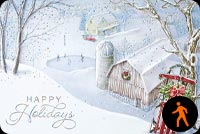 Animated: Holiday Country Sledding Stationery, Backgrounds