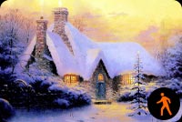 Animated: Winter Christmas House Stationery, Backgrounds