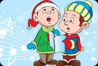 Little Boys Sinigng Carols Stationery, Backgrounds