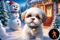 Animated: Whimsical 3d Frosty The Snowman Stationery: Christmas Magic & Shih Tzu Charm Stationery, Backgrounds