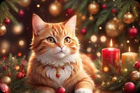 Enchanting Christmas Cat Decor Stationery: Festive Cheer And Twinkling Lights Stationery, Backgrounds