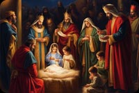 Reverent Adoration: Three Wise Men Stationery Honoring Baby Jesus Stationery, Backgrounds