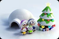 Family And An Igloo Stationery, Backgrounds