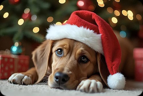 Adorable Christmas Pup - Heartwarming Holiday Email Stationery Stationery, Backgrounds