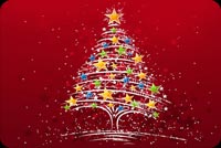 Lovely Christmas Tree With Star Stationery, Backgrounds