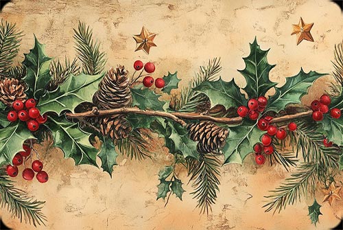 Holiday Garland Stationery Stationery, Backgrounds