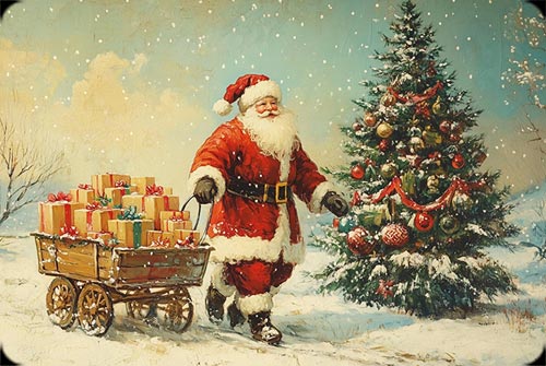 Santa&rsquo;s Snowy Journey Stationery, Backgrounds