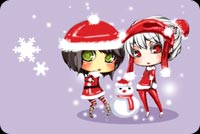 2 Girls In Santa Attire Stationery, Backgrounds