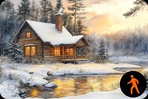 Animated: Cozy Christmas Retreat Stationery, Backgrounds