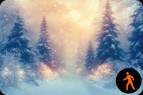 Animated: Snowfall Forest Stationery Stationery, Backgrounds