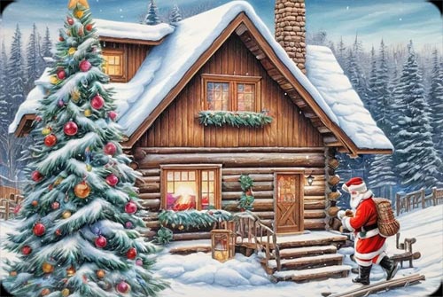Christmas Eve At The Cabin Stationery Stationery, Backgrounds