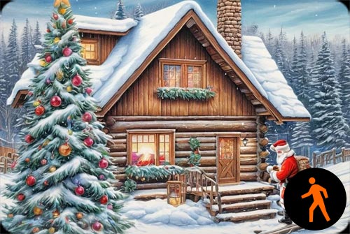 Animated: Christmas Eve At The Cabin Stationery Stationery, Backgrounds
