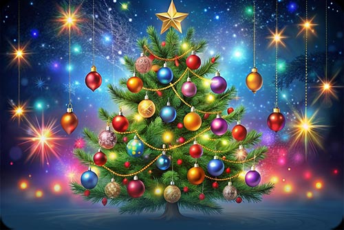 Starry Christmas Tree Stationery Stationery, Backgrounds