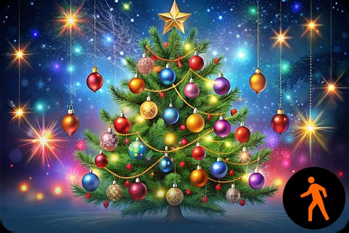 Animated: Starry Christmas Tree Stationery Stationery, Backgrounds