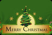 Green Christmas Tree With Gold Decor Stationery, Backgrounds