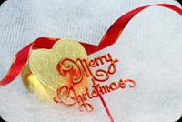 Merry Christmas With Gold Heart Stationery, Backgrounds