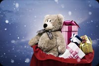 Teddy Bear And Presents In A Bag Stationery, Backgrounds