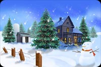 A Mansion At Christmas Stationery, Backgrounds