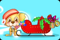 Santa's Sleigh And A Dog Stationery, Backgrounds