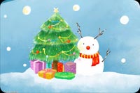 Frosty, Christmas Tree And Presents Stationery, Backgrounds