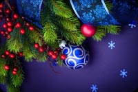 Blue Christmas Balls And Ribbon Stationery, Backgrounds