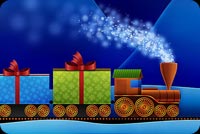 Train Carrying Christmas Presents Stationery, Backgrounds