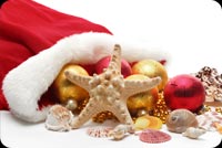 Starfish And Christmas Balls Stationery, Backgrounds