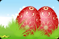 2 Red Easter Eggs Stationery, Backgrounds