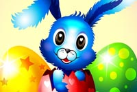 Cute Blue Bunny Greetings Stationery, Backgrounds