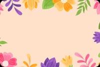 Flat Easter Flowers Design Stationery, Backgrounds