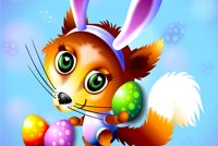 Fox Bunny Ears & Easter Eggs Stationery, Backgrounds