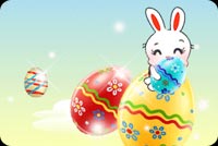 Easter Bunny And Colorful Eggs Stationery, Backgrounds