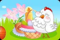 Chicken And An Easter Egg Basket Stationery, Backgrounds