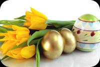 Happy Easter Flowers & Eggs Stationery, Backgrounds