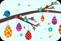 Easter Tree Eggs Stationery, Backgrounds