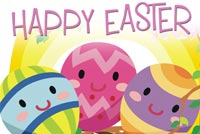 Cute Easter Eggs On The Tree Stationery, Backgrounds