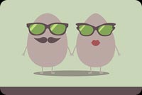Cool Couple Eggs Stationery, Backgrounds